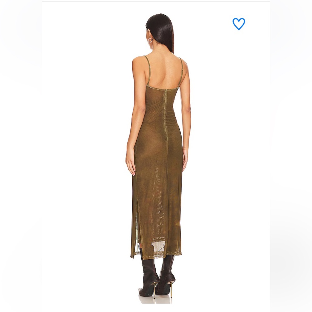 Superdown Jocelyn Butterfly Maxi Dress Brown Olive Butterfly Dress Small - Picture 4 of 15